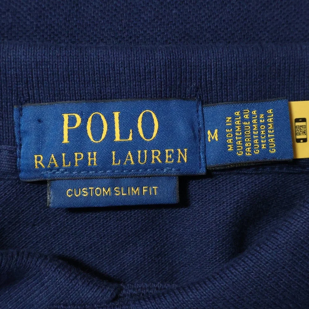 Polo Ralph Lauren Polo Men M Blue Big Pony Custom Slim Fit Preppy Sporty NWOT